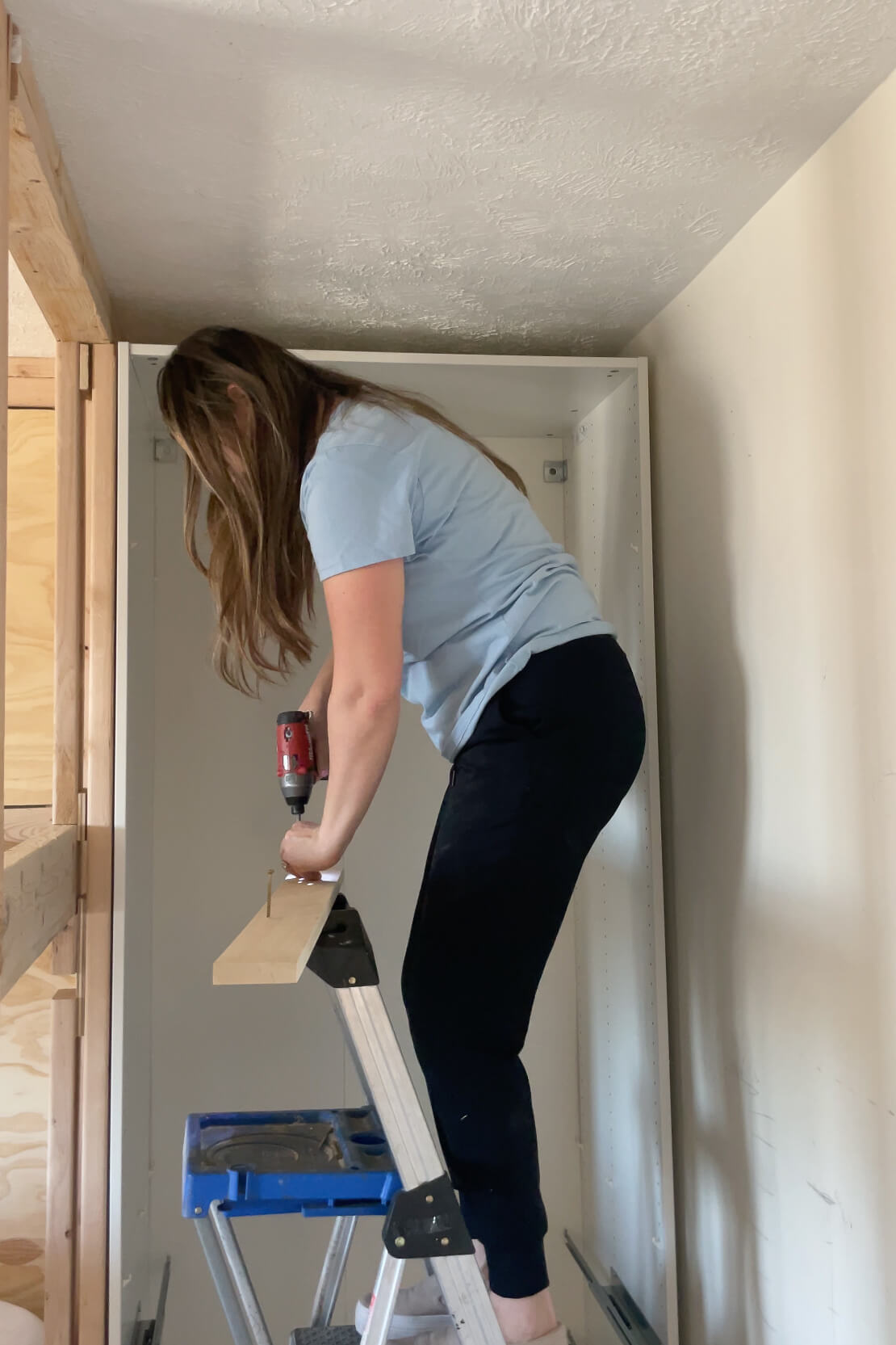 Attaching IKEA Pax units to a built-in DIY bunk bed. 